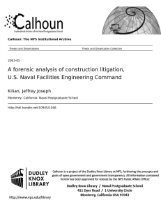 A forensic analysis of construction litigation, U.S. Naval Facilities