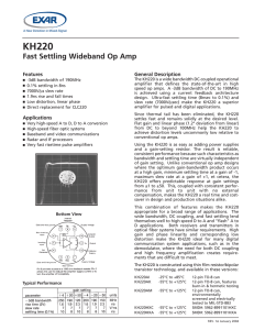 KH220 Fast Settling Wideband Op Amp