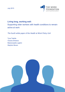 Living long, working well: Supporting older