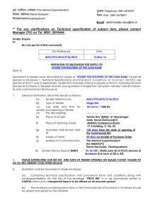 For any clarifications on Technical specification of subject