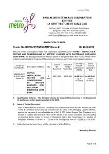 BANGALORE METRO RAIL CORPORATION LIMITED