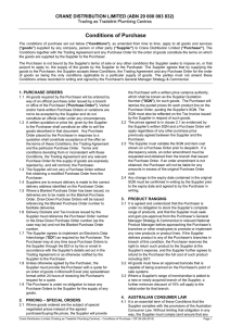 Trading Agreement Conditions of Purchase Document