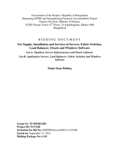 BIDDING DOCUMENT For Supply, Installation and Services of