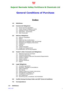 General Conditions of Purchase