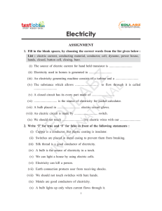 Electricity - Assam Valley School