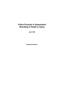 Police Pursuits in Queensland Resulting in Death or Injury