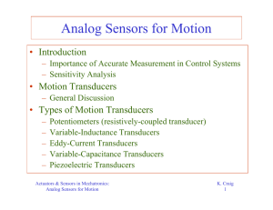 Analog Sensors for Motion