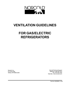 ventilation guidelines for gas/electric refrigerators