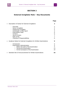 SECTION 2 External Invigilator Role – Key Documents