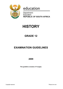 history grade 12 examination guidelines 2009