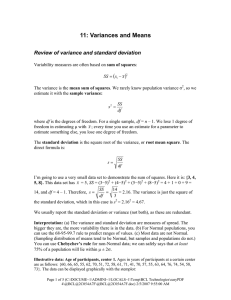 11: Variances and Means ( )2