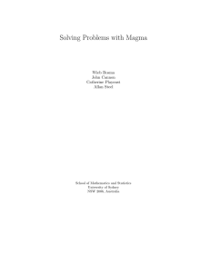 Solving Problems with Magma