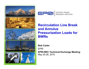 Recirculation Line Break and Annulus Pressurization Loads for BWRs.