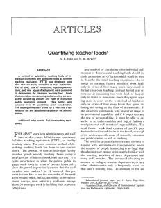 (1975) Quantifying Teacher Loads (JNRLSE)