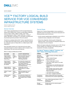 VCE Factory Logical Build Service for VCE Converged Infrastructure
