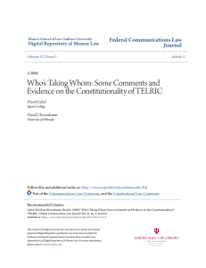Some Comments and Evidence on the Constitutionality of TELRIC