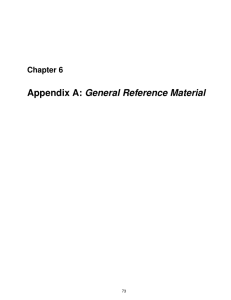 Appendix A: General Reference Material