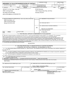 amendment of solicitation/modification of contract