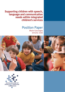 Supporting children with speech, language and