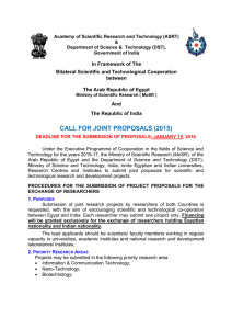 call for joint proposals (2015) - Indian Institute of Technology Madras