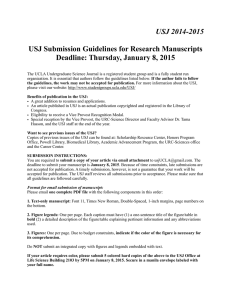 USJ 2014-2015 USJ Submission Guidelines for