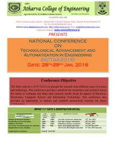 PRESENTS (NCTAA-2016) Date: 28th