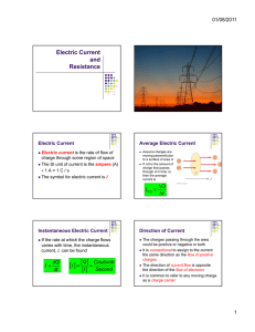 Electric Current and Resistance
