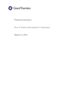 Financial statements Port of Sydney Development Corporation