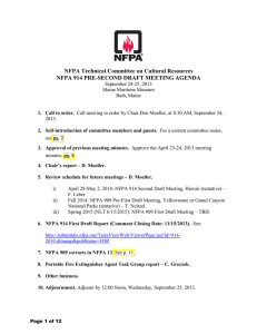 NFPA Technical Committee on Cultural Resources NFPA 914 PRE