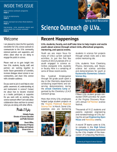 UVA Science Outreach Newsletter, Spring 2013