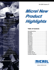 Micrel New Product Highlights