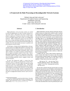 A Framework for Rule Processing in Reconfigurable Network Systems