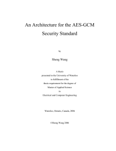 An Architecture for the AES-GCM Security Standard