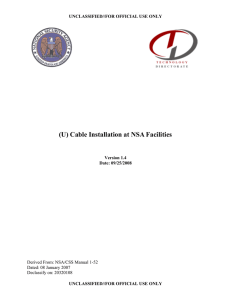 Cable Installation at NSA Facilities Manual