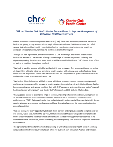 CHR and Charter Oak Collaboration Press Release 11.2.15