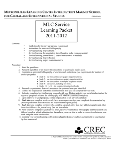 MLC Service Learning Packet 2011-2012