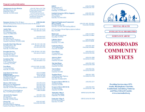 Agency Brochure - Crossroads Community Services Board