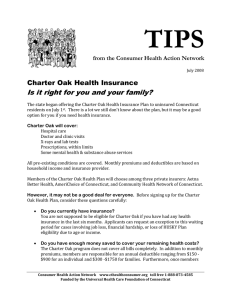State Announces New Charter Oak Health Plan
