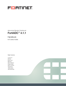 FortiADC 4.1.1 Handbook for E Series Models