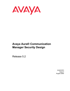 Avaya Aura® Communication Manager Security