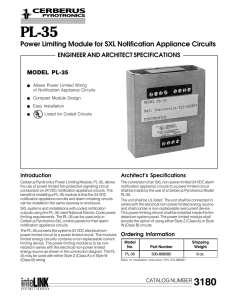 Power Limiting Module for SXL Notification Appliance Circuits