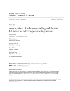 A comparison of walk-in counselling and the wait list model for