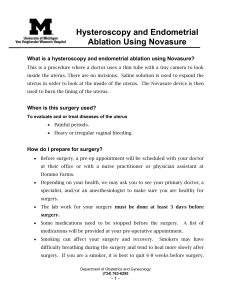 Hysteroscopy and Endometrial Ablation Using Novasure