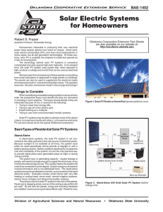 Solar Electric Systems for Homeowners