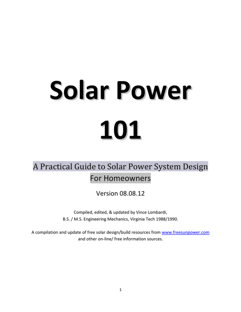 Solar Power 101 Handbook - OffGridWinchester