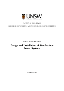 Design and Installation of Stand-Alone Power Systems