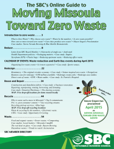 Moving Missoula Toward Zero Waste