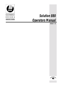 Solution 880 Operators Manual