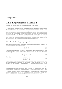 The Lagrangian Method