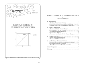 particle energy in an electrostatic field